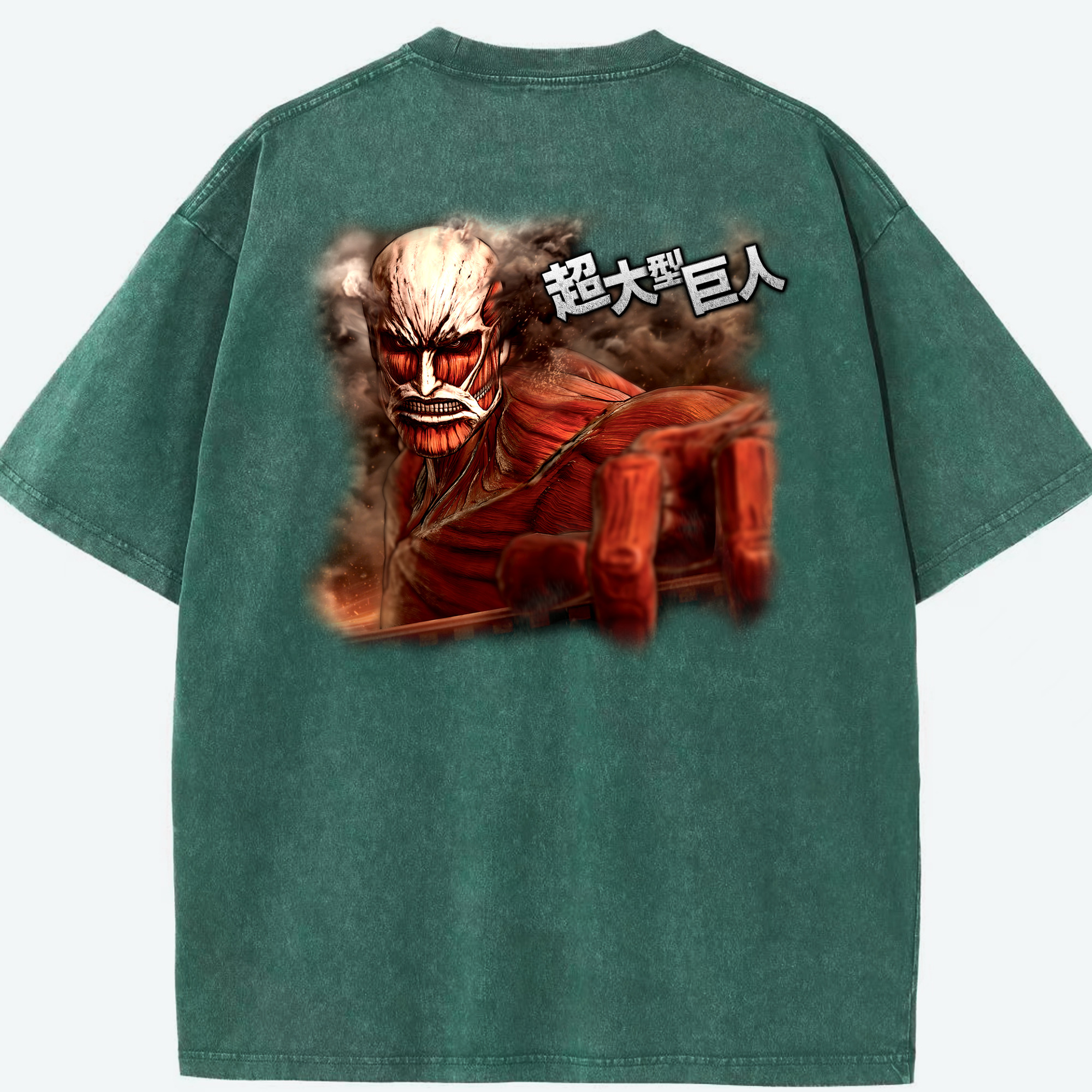 （画像用） 進撃の巨人 Attack on Titan 綿100% ヴィンテージ風 半袖Tシャツ（背面プリント）